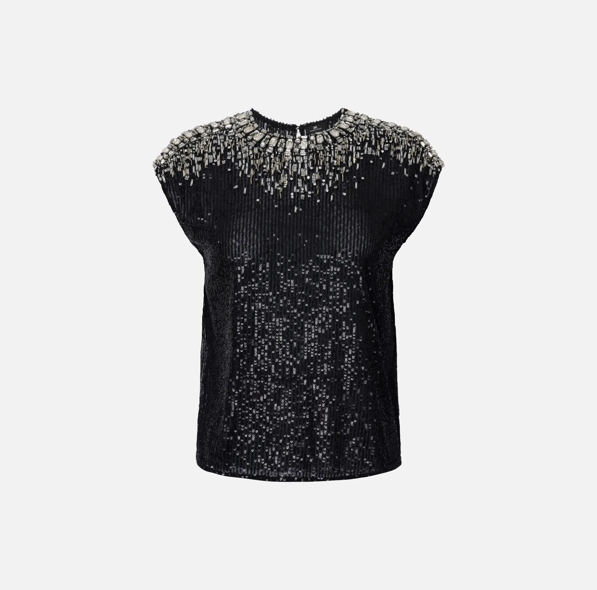 Elisabetta Franchi Top In Tulle Ricamato^ Top, T-Shirt & Body