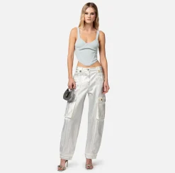 Elisabetta Franchi Top In Viscosa A Costine Con Coppe^ Top, T-Shirt & Body