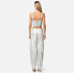 Elisabetta Franchi Top In Viscosa A Costine Con Coppe^ Top, T-Shirt & Body
