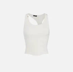 Elisabetta Franchi Top In Viscosa A Costine Con Scollo Asimmetrico^ Top, T-Shirt & Body