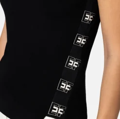 Elisabetta Franchi Top In Viscosa Con Bande Logate^ Top, T-Shirt & Body