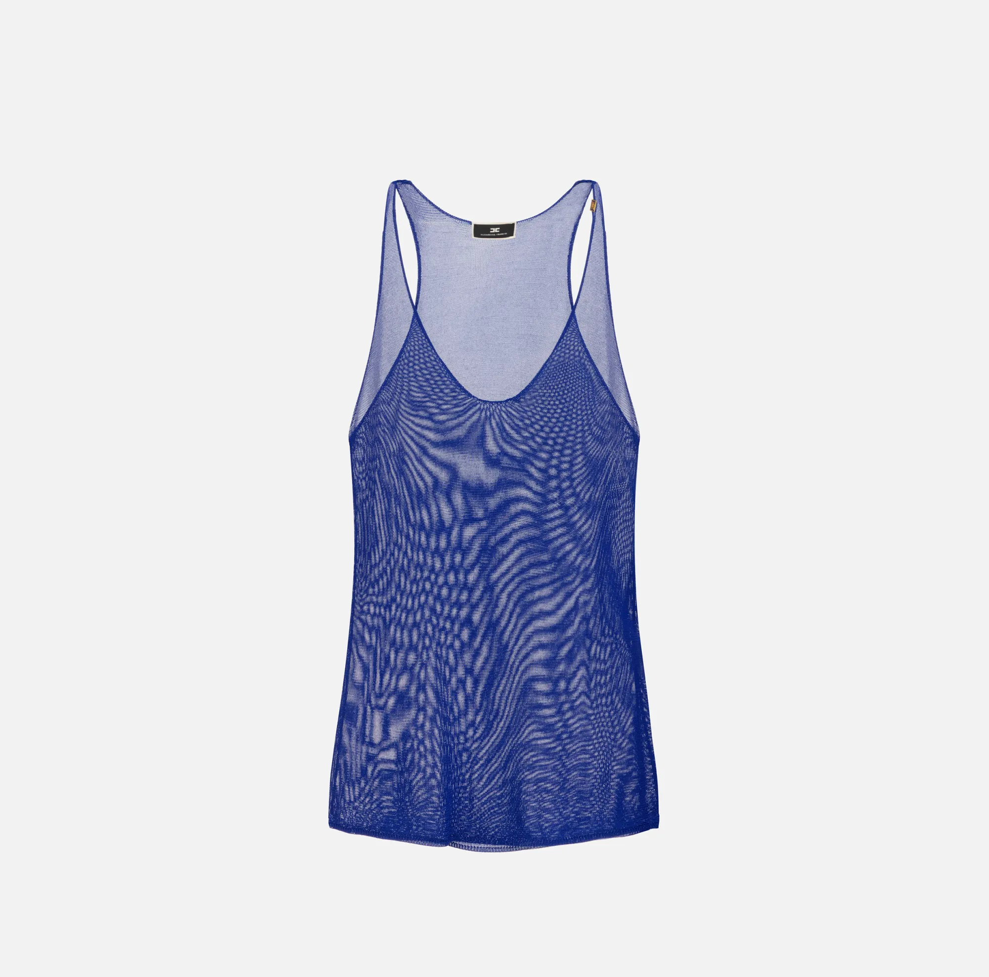 Elisabetta Franchi Top In Viscosa Lucida Con Scollo All'Americana^ Top, T-Shirt & Body