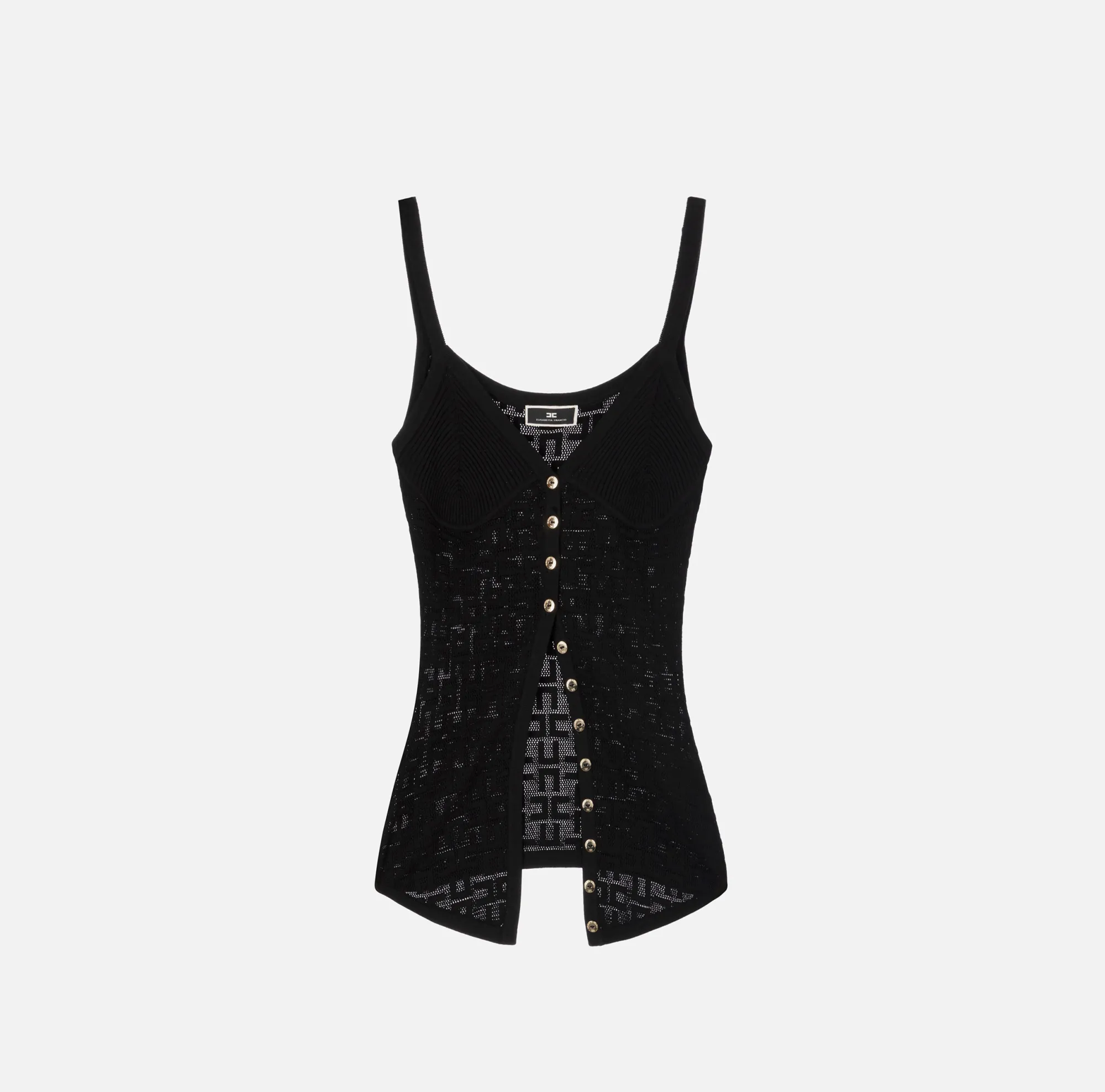 Elisabetta Franchi Top In Viscosa Punto Traforato^ Top, T-Shirt & Body