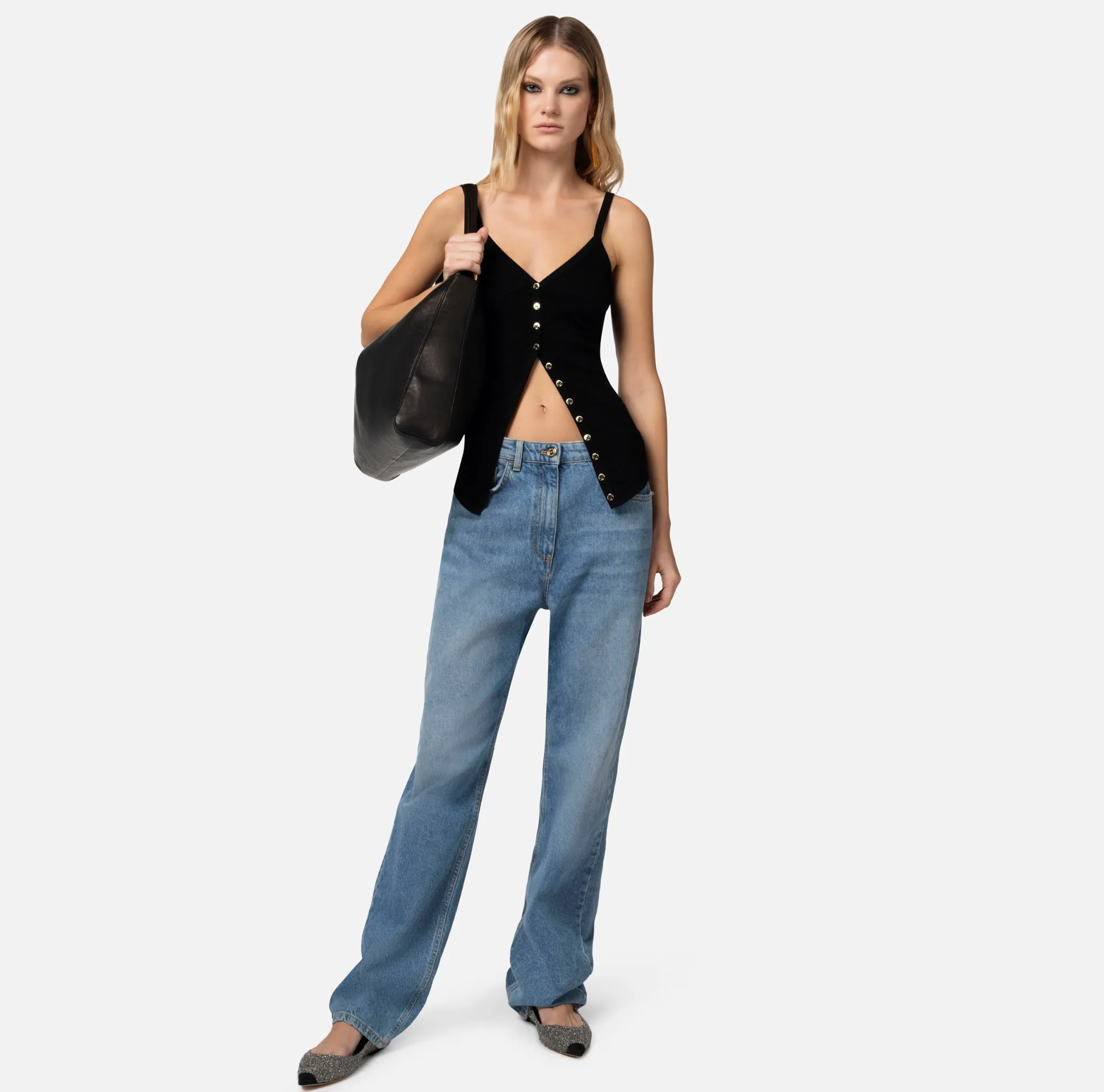 Elisabetta Franchi Top In Viscosa Punto Traforato^ Top, T-Shirt & Body