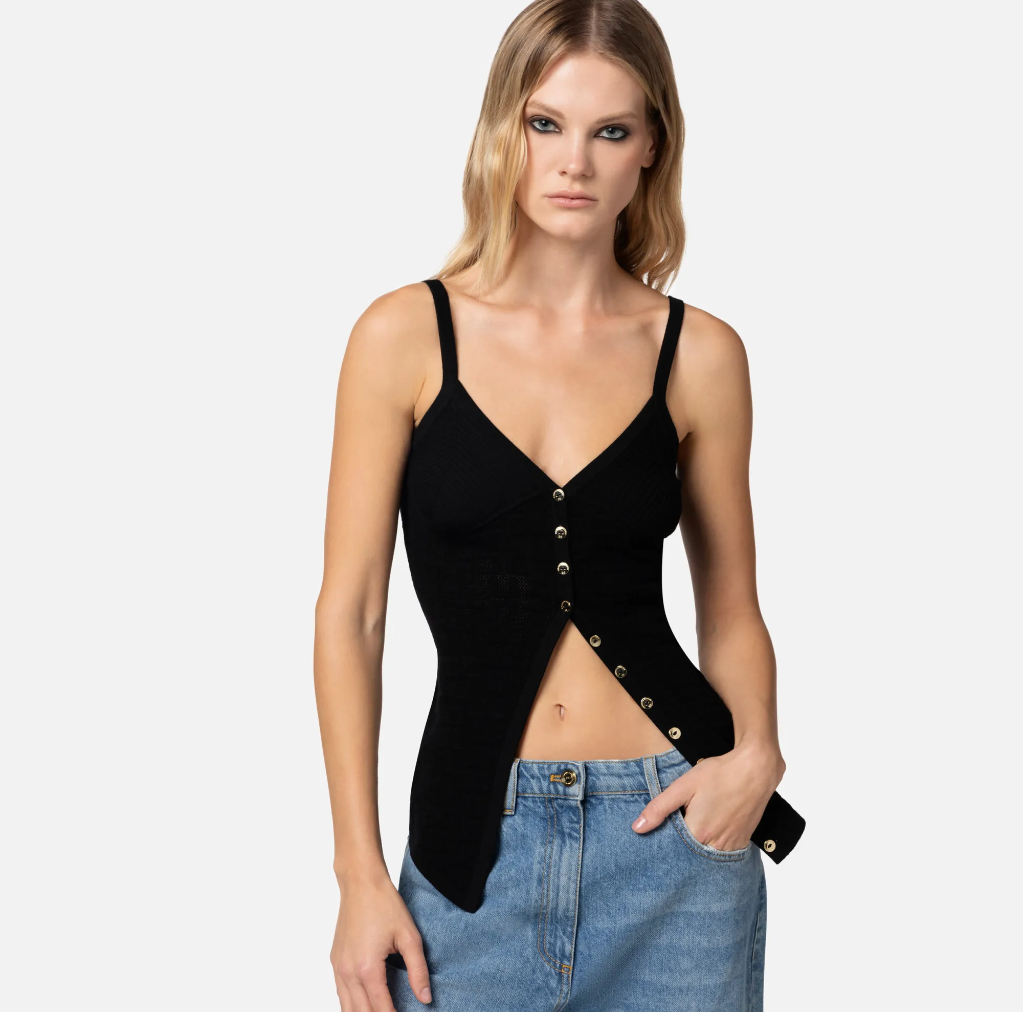 Elisabetta Franchi Top In Viscosa Punto Traforato^ Top, T-Shirt & Body