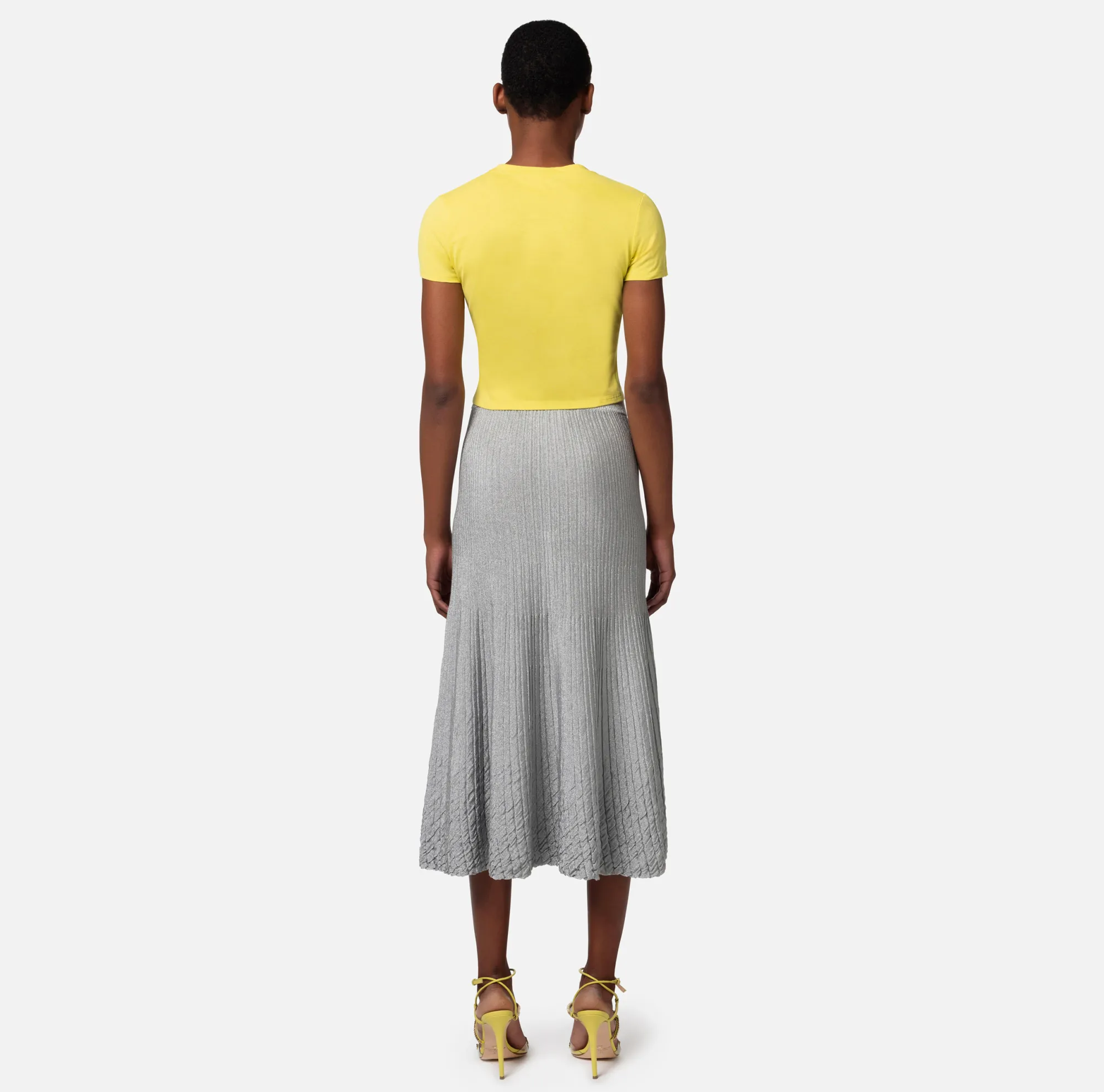Elisabetta Franchi T-Shirt Cropped In Jersey Con Arriccio^ Top, T-Shirt & Body
