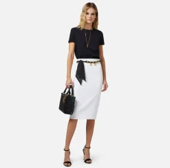 Elisabetta Franchi T-Shirt In Jersey Con Cut-Out E Collana^ Top, T-Shirt & Body