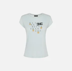 Elisabetta Franchi T-Shirt In Jersey Con Logo E Frange^ Top, T-Shirt & Body