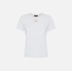 Elisabetta Franchi T-Shirt In Jersey Con Placca Logo^ Top, T-Shirt & Body