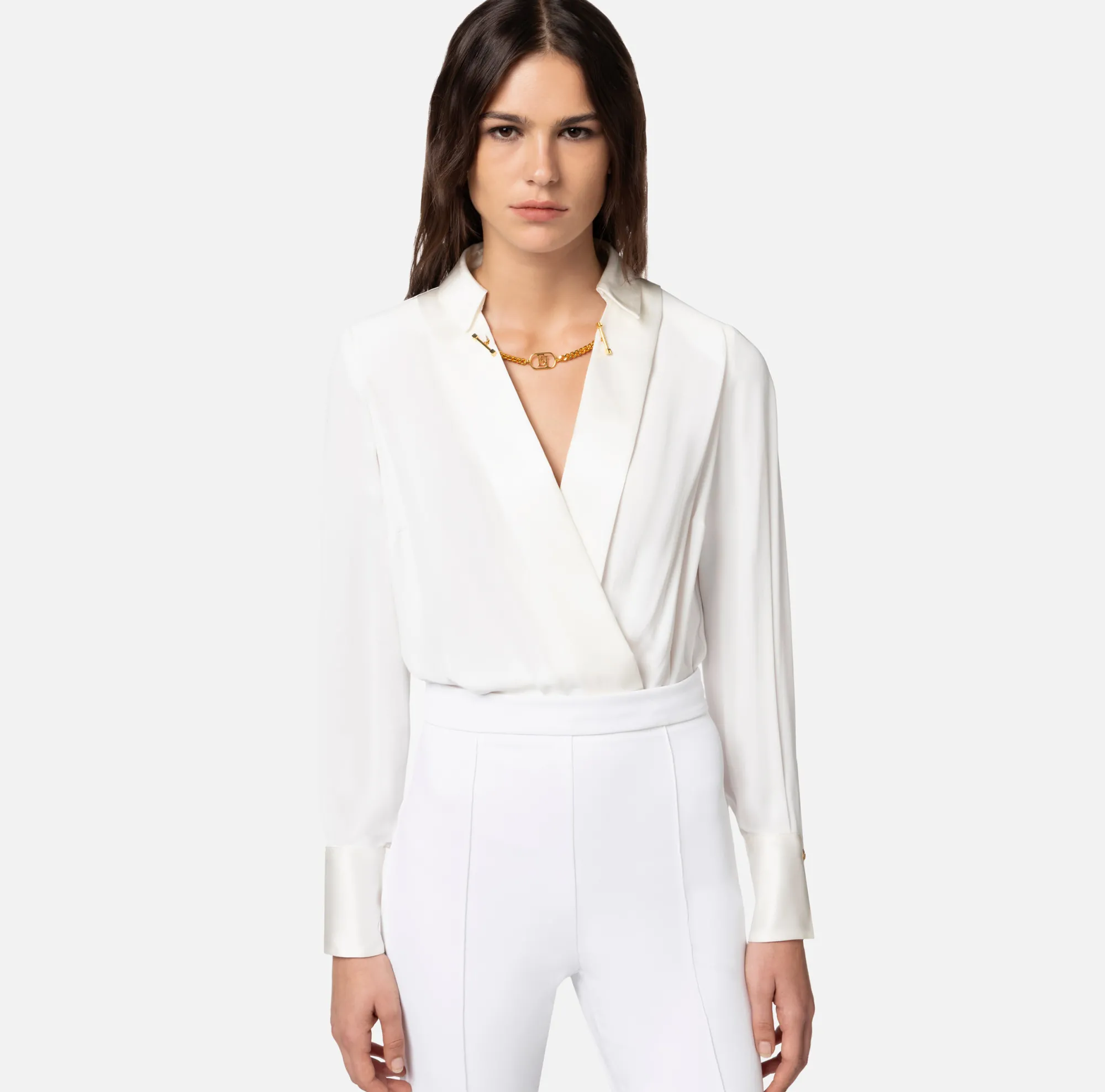 Elisabetta Franchi Tuta Combinata In Crepe E Viscosa^ Tute