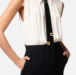 Elisabetta Franchi Tuta Combinata In Crepe E Viscosa Con Cravatta^ Tute