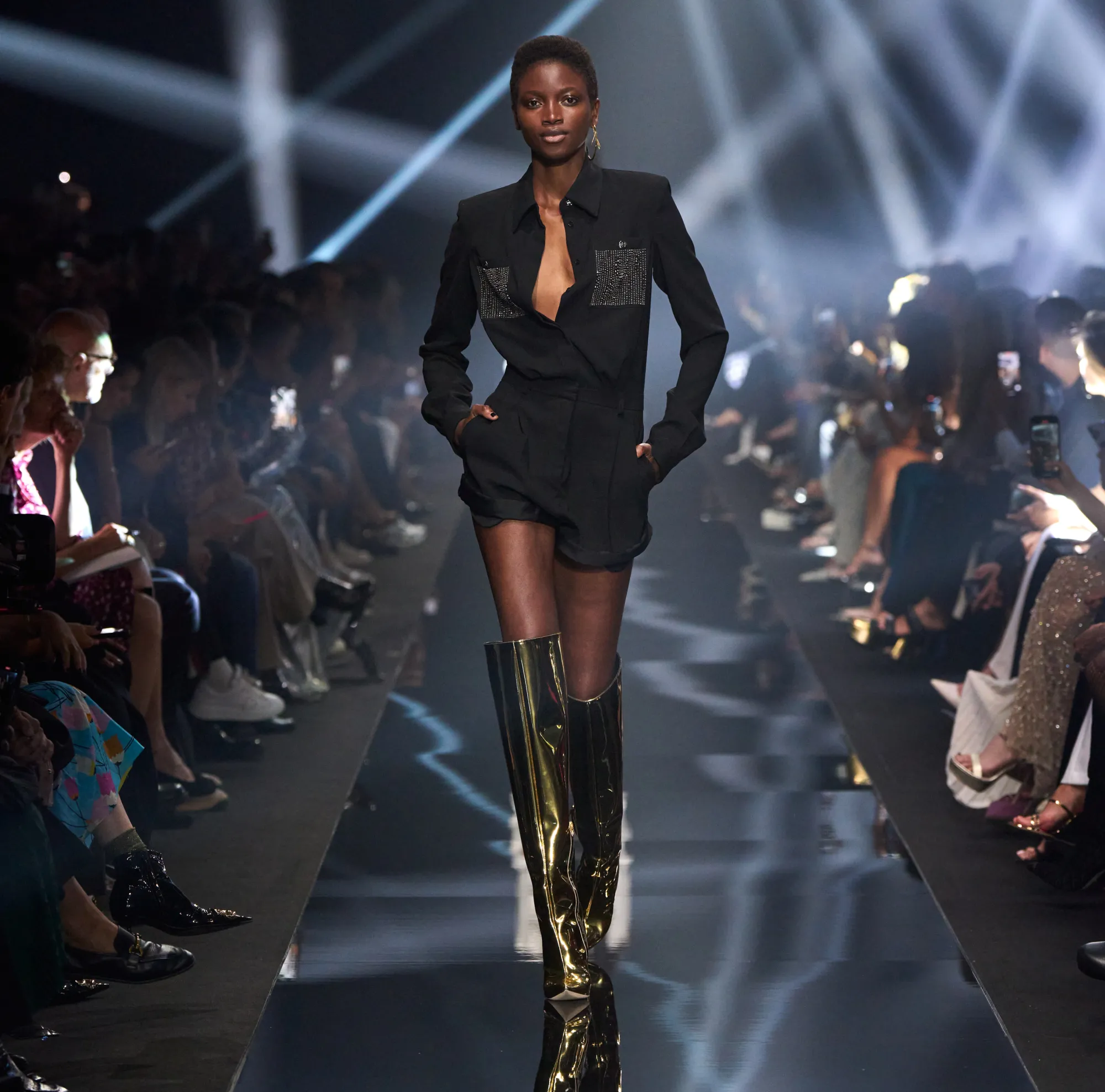 Elisabetta Franchi Tuta Corta In Crepe Con Ricamo^ Tute