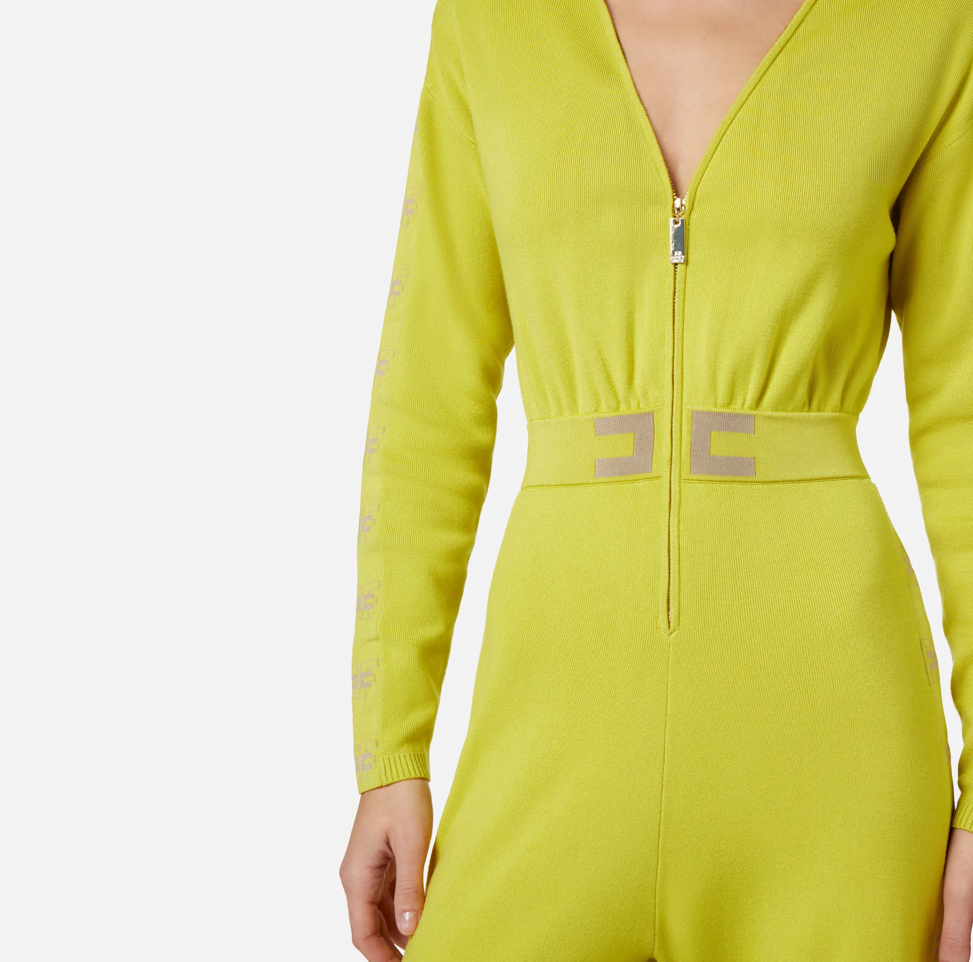 Elisabetta Franchi Tuta In Cotone Con Bande Logate^ Tute