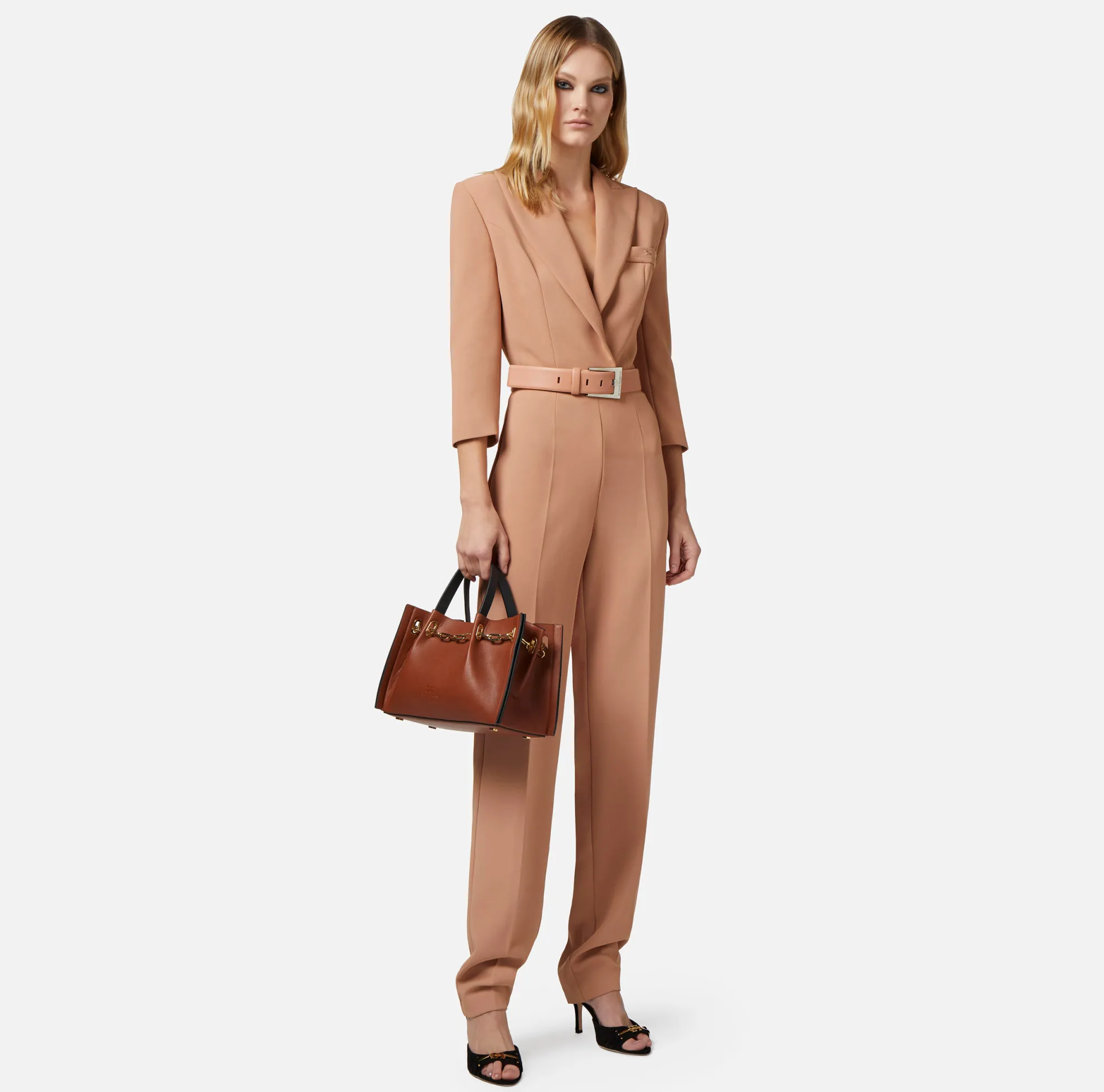 Elisabetta Franchi Tuta In Crepe Con Cut Out Posteriore^ Tute