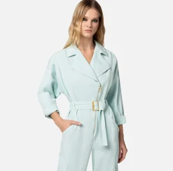 Elisabetta Franchi Tuta In Denim Cargo^ Tute