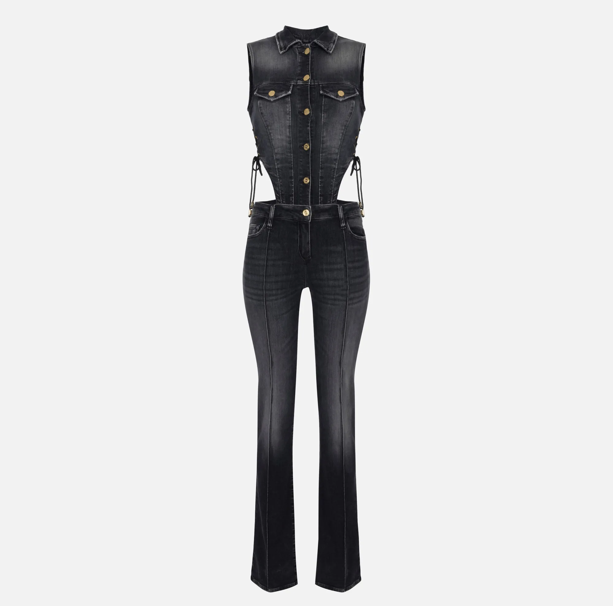 Elisabetta Franchi Tuta In Denim Con Cut-Out^ Tute
