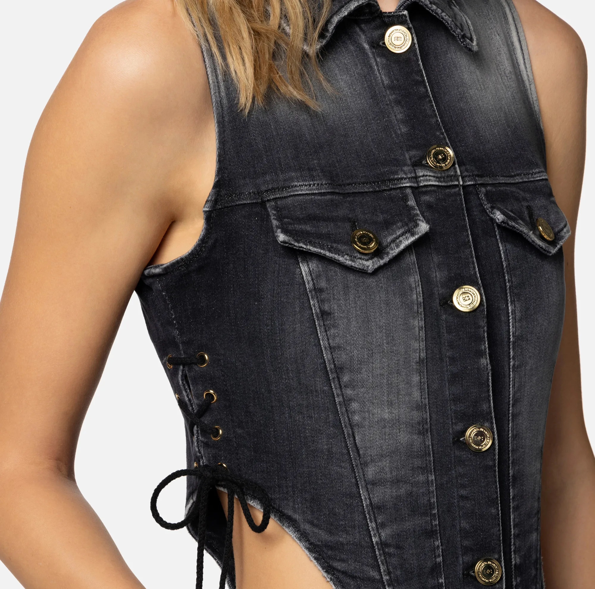 Elisabetta Franchi Tuta In Denim Con Cut-Out^ Tute
