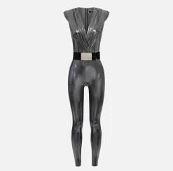 Elisabetta Franchi Tuta In Jersey Laminato Con Cintura^ Tute