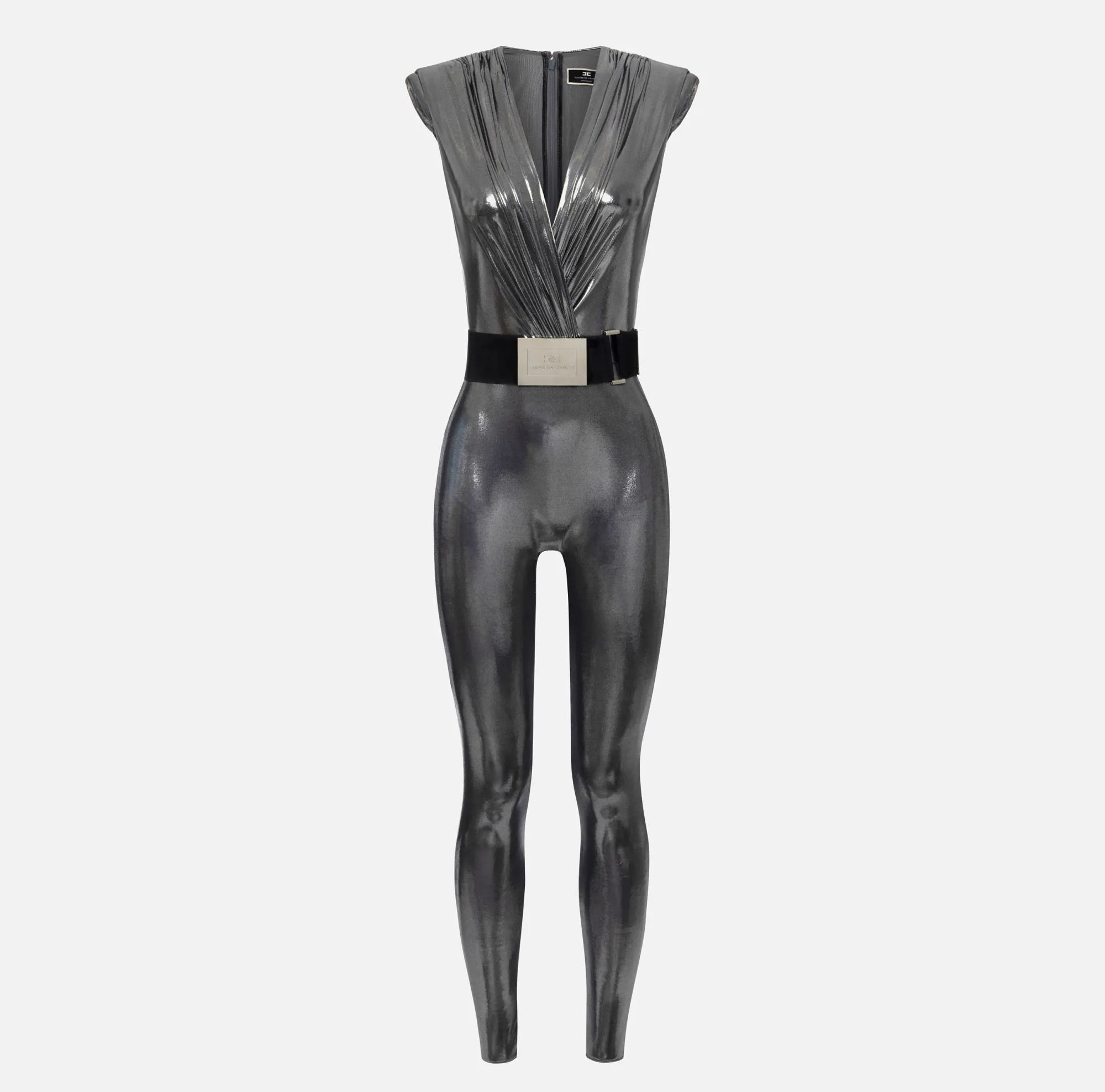 Elisabetta Franchi Tuta In Jersey Laminato Con Cintura^ Tute