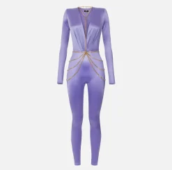 Elisabetta Franchi Tuta In Lycra Con Body Chain^ Tute