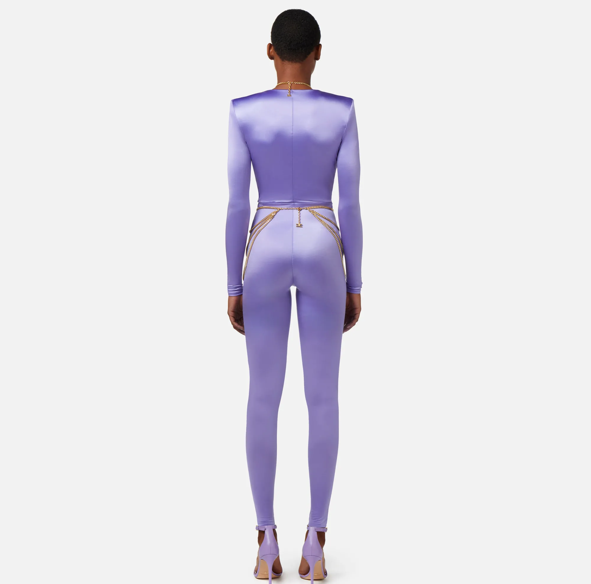 Elisabetta Franchi Tuta In Lycra Con Body Chain^ Tute