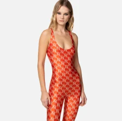 Elisabetta Franchi Tuta In Lycra Con Stampa Logo^ Tute